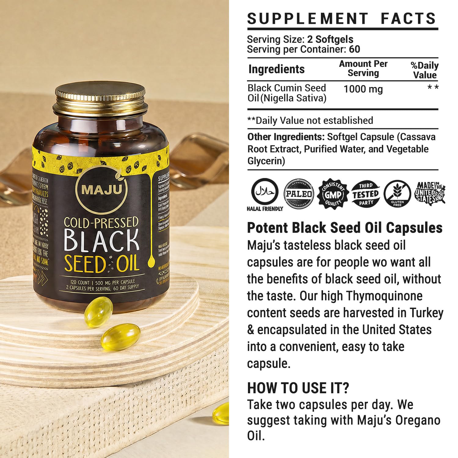 Maju Superfoods sello Halal visible para consumidores que buscan certificación