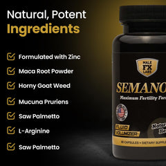 SEMANOID junto a vasos de agua y otros suplementos, muestra uso diario sencillo en rutina