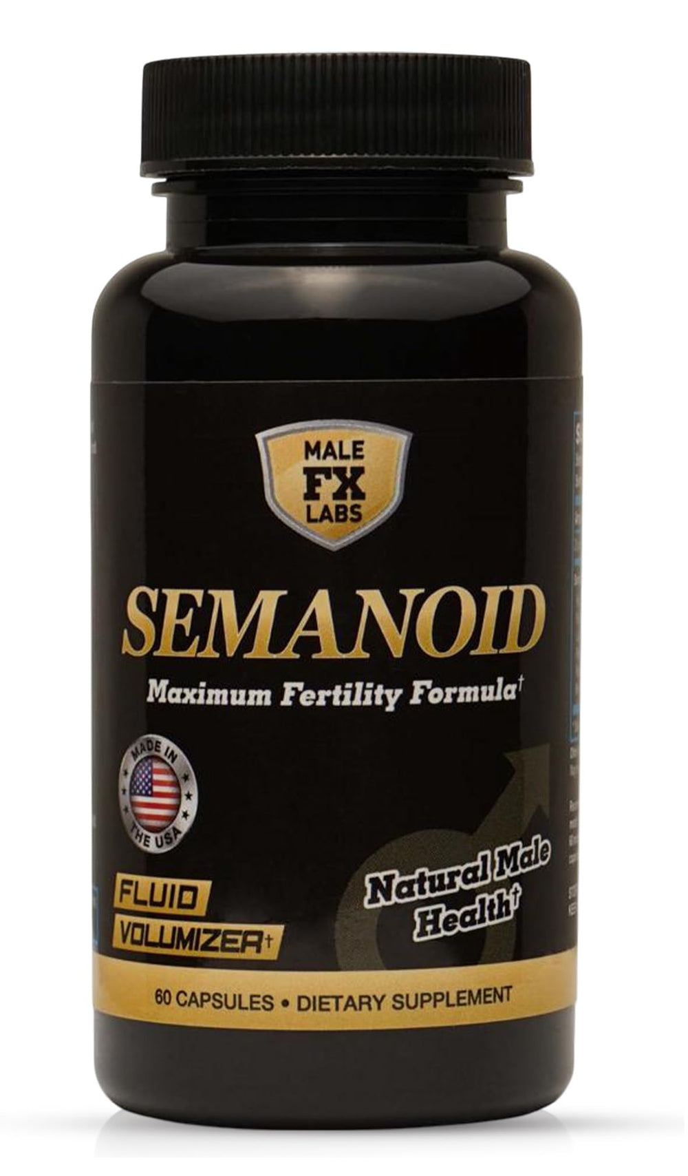Male FX Labs SEMANOID frente del envase mostrando diseño y dosis, ayuda a identificar el producto