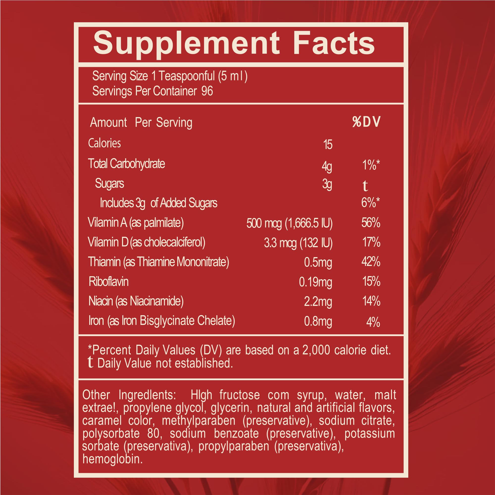 MALT EXTRACT comparación de tamaño de botella para dosificación fácil