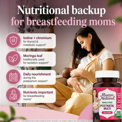Mama Natural producto en cocina con desayuno ilustrando uso práctico diario
