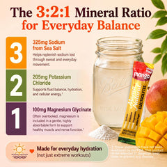 Mama Natural mezcla disuelta en vaso con agua, hidratación rápida y refrescante