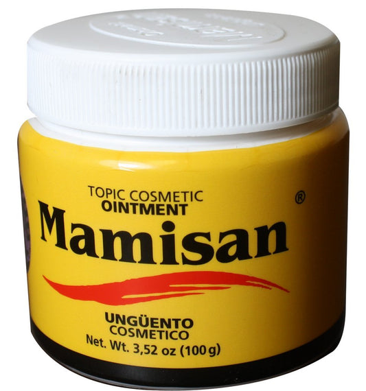 Mamisan frente del envase mostrando etiqueta y 100 g, producto confiable Pfizer