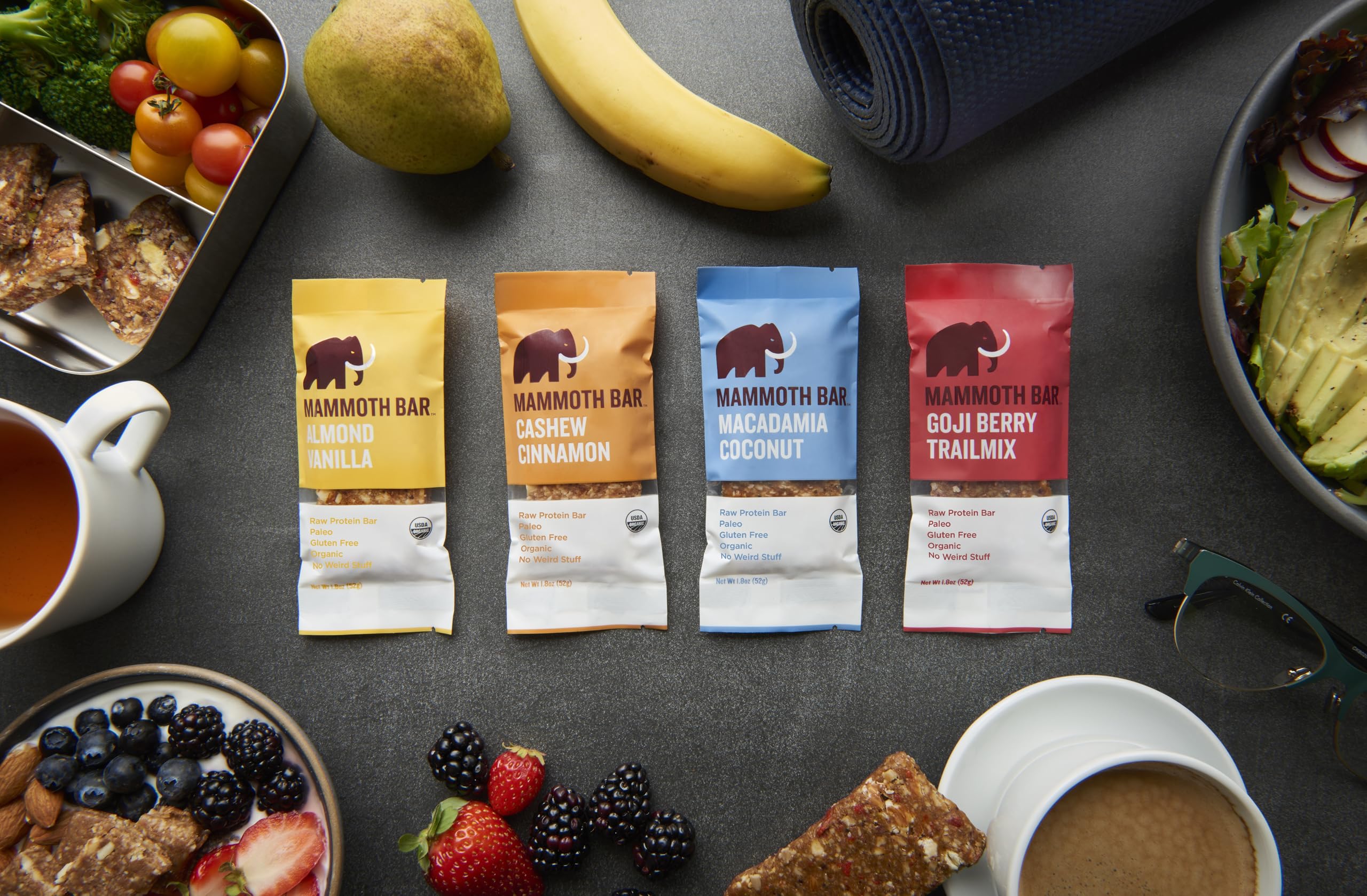 Mammoth Bar textura cercana muestra frutos secos y aspecto crudo nutritivo
