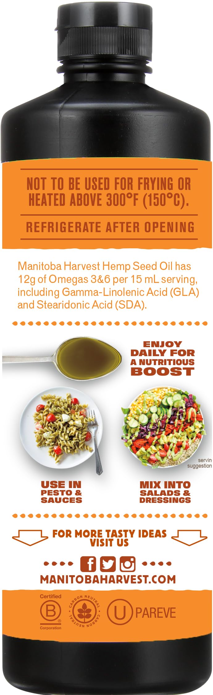 Manitoba Harvest gotas de aceite en manos para hidratar piel y acondicionar cabello