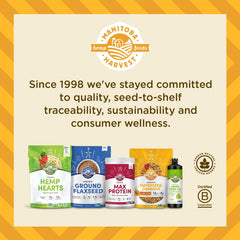 Manitoba Harvest comparación de tamaño del envase de 32 oz