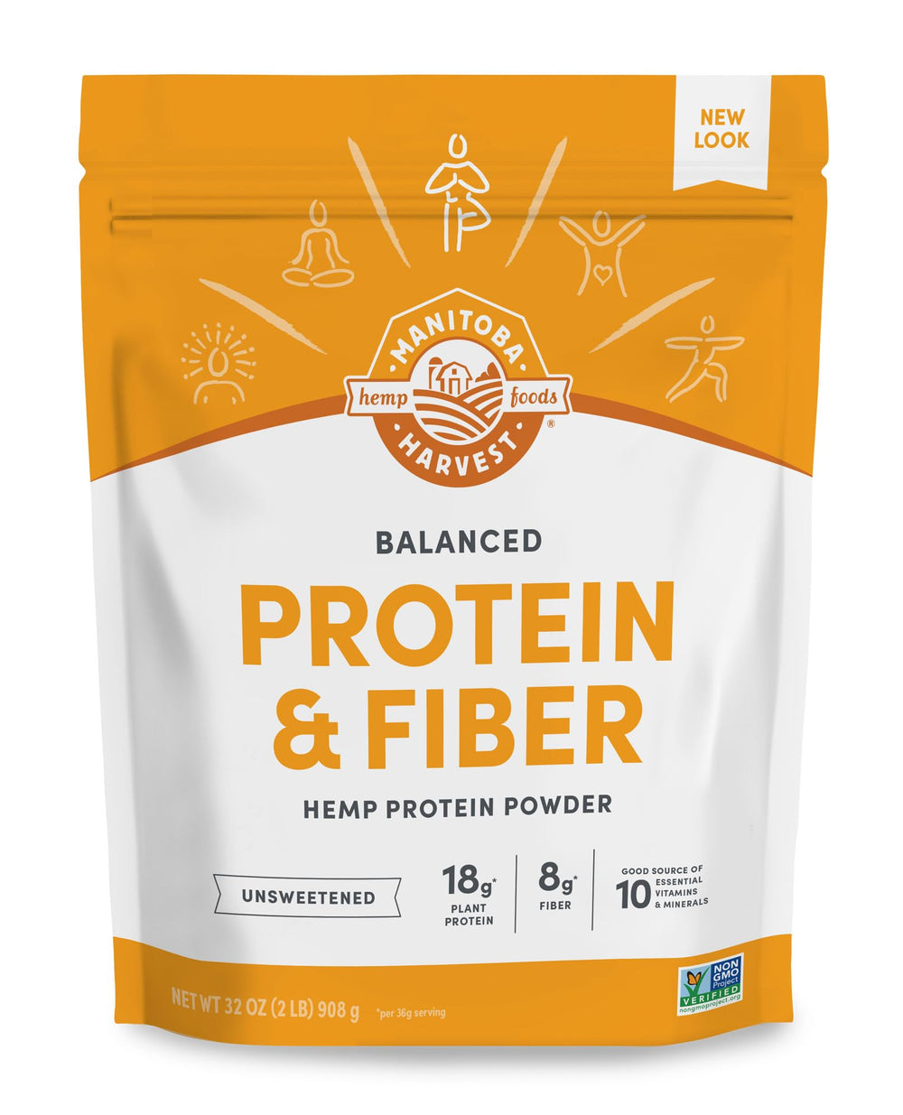 Manitoba Harvest envase frontal mostrando etiqueta y beneficios