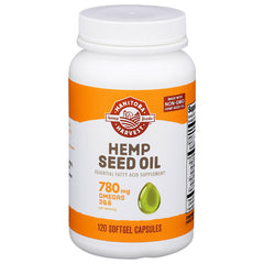 Manitoba Harvest envase frontal mostrando 120 cápsulas y beneficios claros