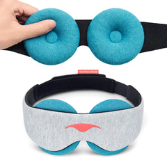 Manta Sleep antifaz frontal mostrando diseño y beneficio de bloqueo total