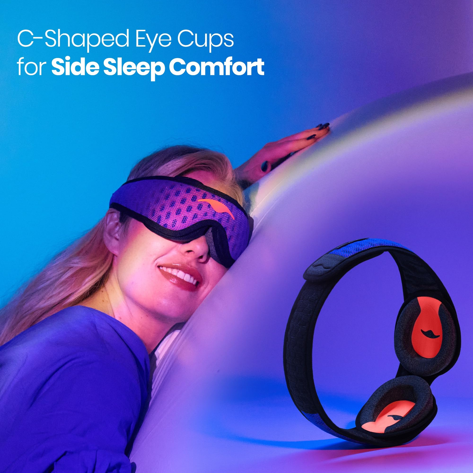Manta Sleep correa angulada visible, ajuste estable y cómodo para dormir de lado