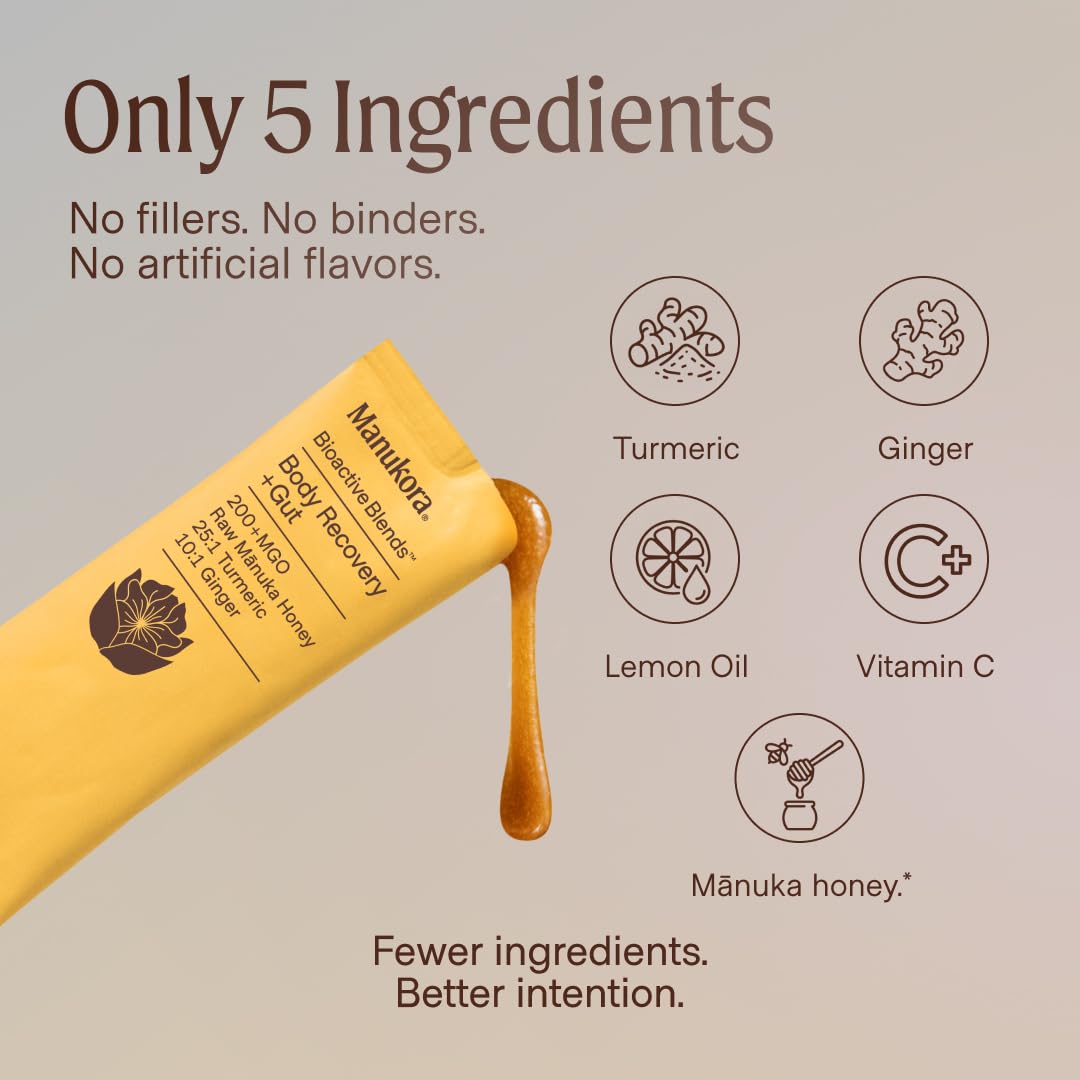 Manukora sobre abierto con mezcla lista para tomar y fácil uso