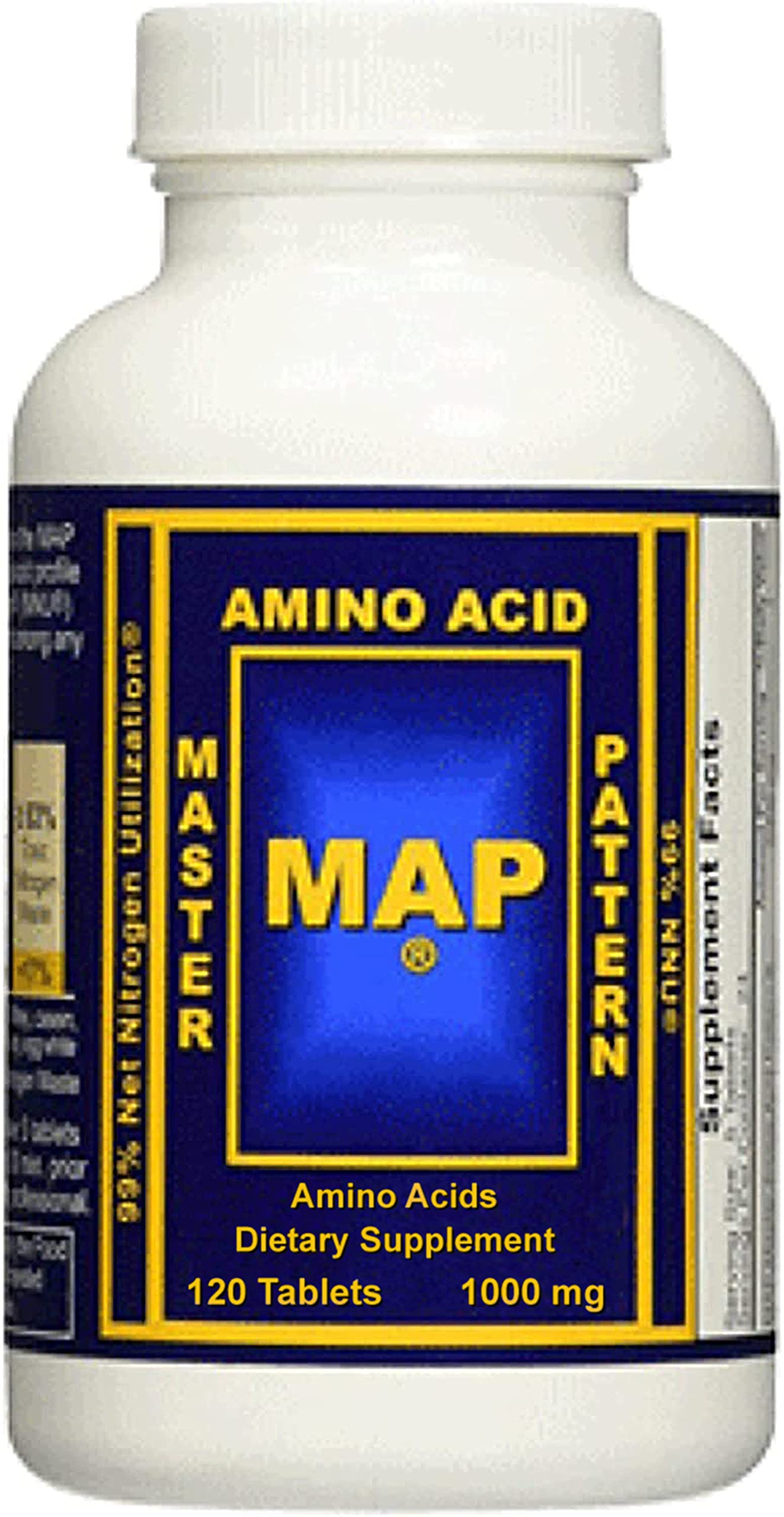 MAP Master Amino Acid Pattern frente del envase que muestra diseño y marca, facilita identificación rápida
