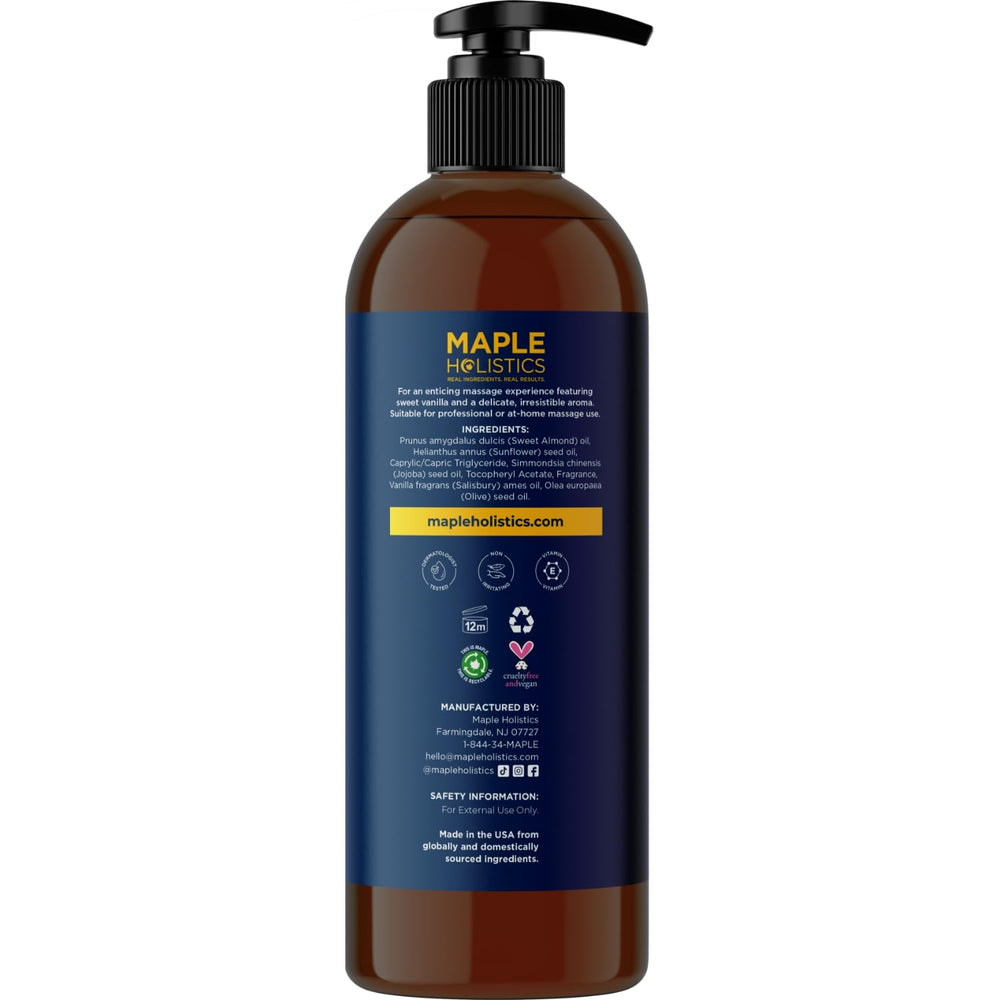 Maple Holistics botella sobre toalla spa, aporta ambiente relajante