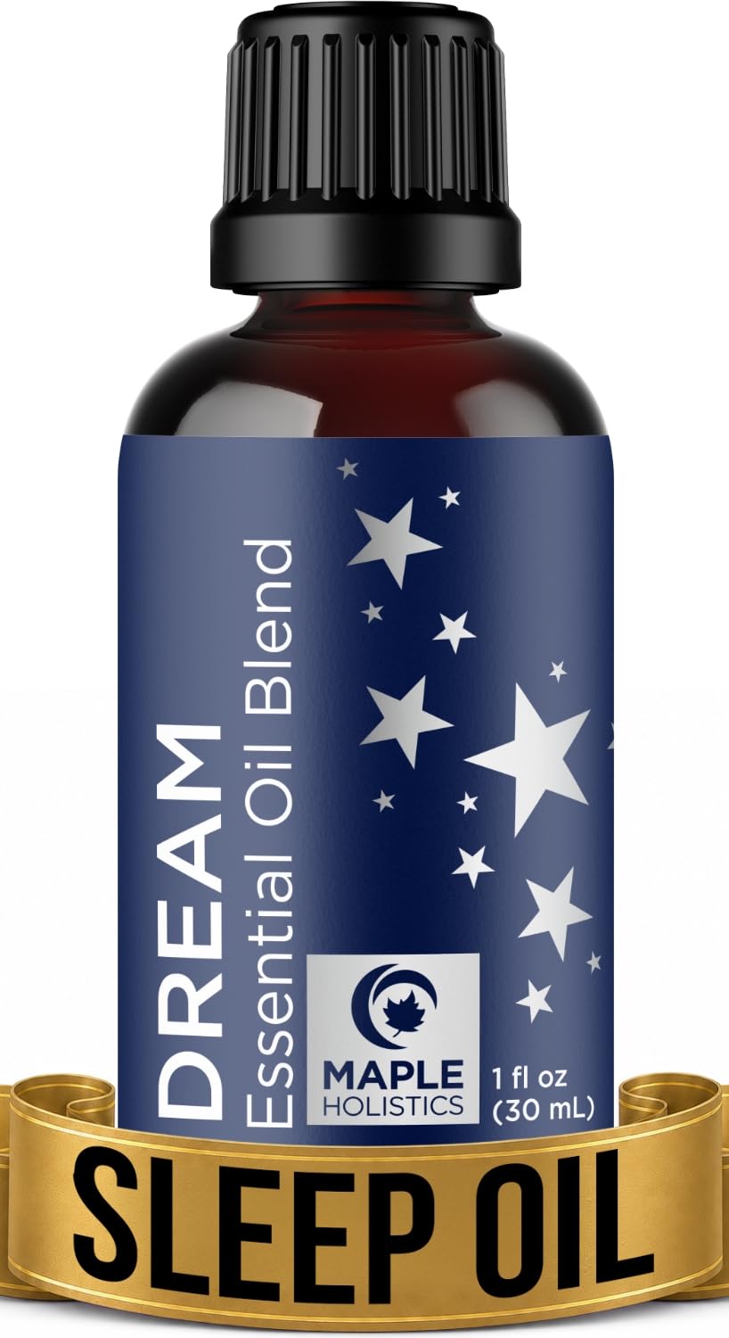 Maple Holistics botella frontal mostrando la mezcla Dream y su tamaño compacto