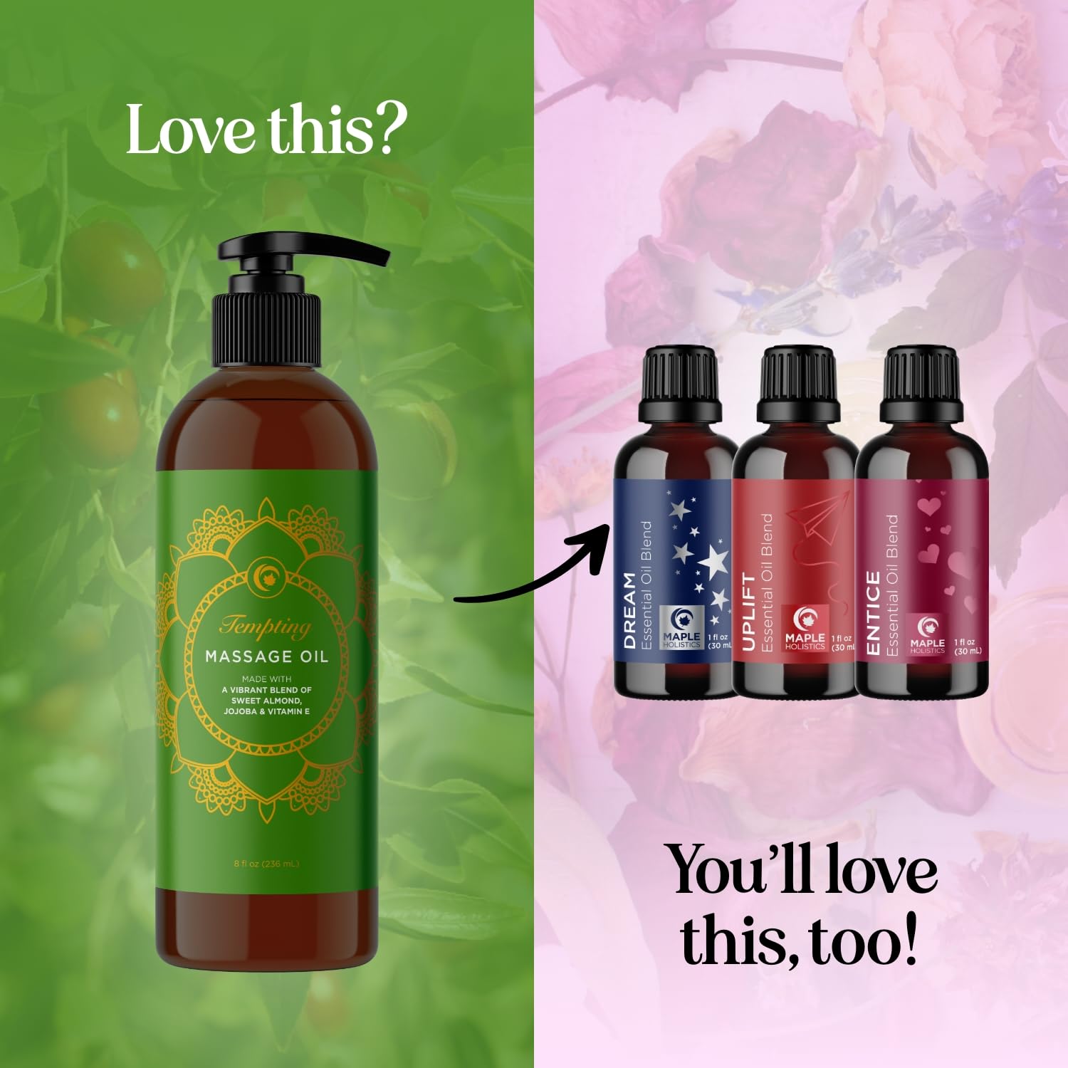 Maple Holistics ingredientes naturales como almendra y jojoba para hidratación
