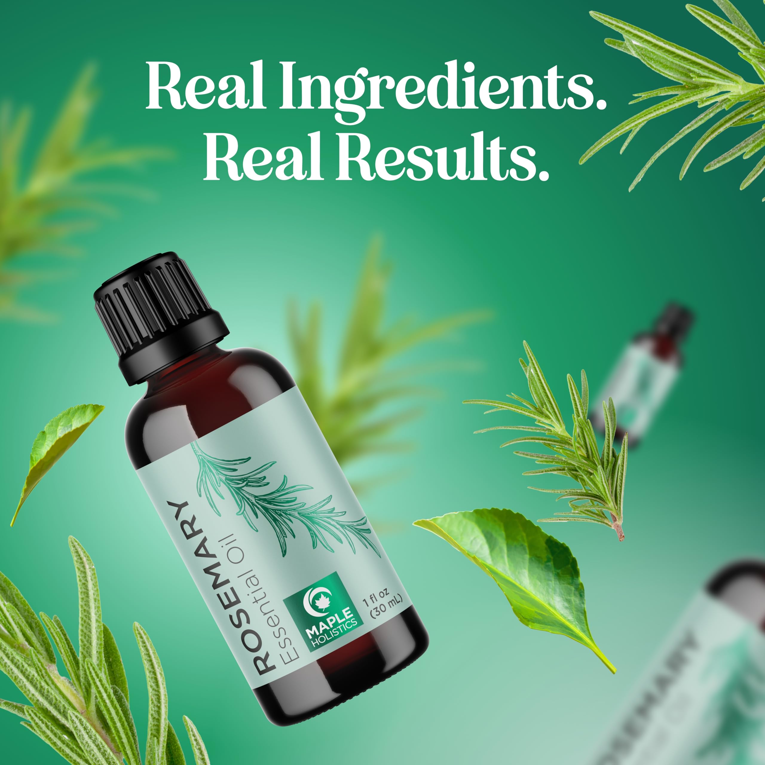Maple Holistics frasco 1 oz junto a una moneda para comparar tamaño