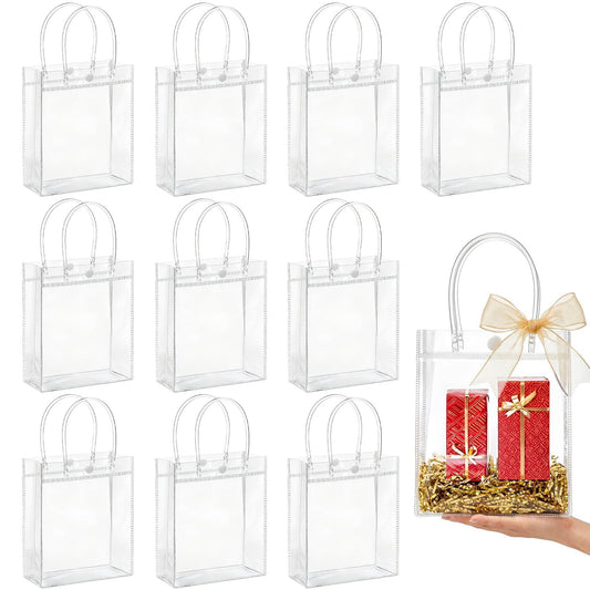 MAQIHAN frente del pack de 10 bolsas transparentes con asas mostrando el empaque y beneficios