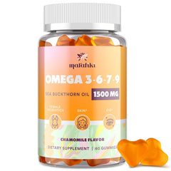 Marafiki envase frontal de gomitas omega con información clara y confianza