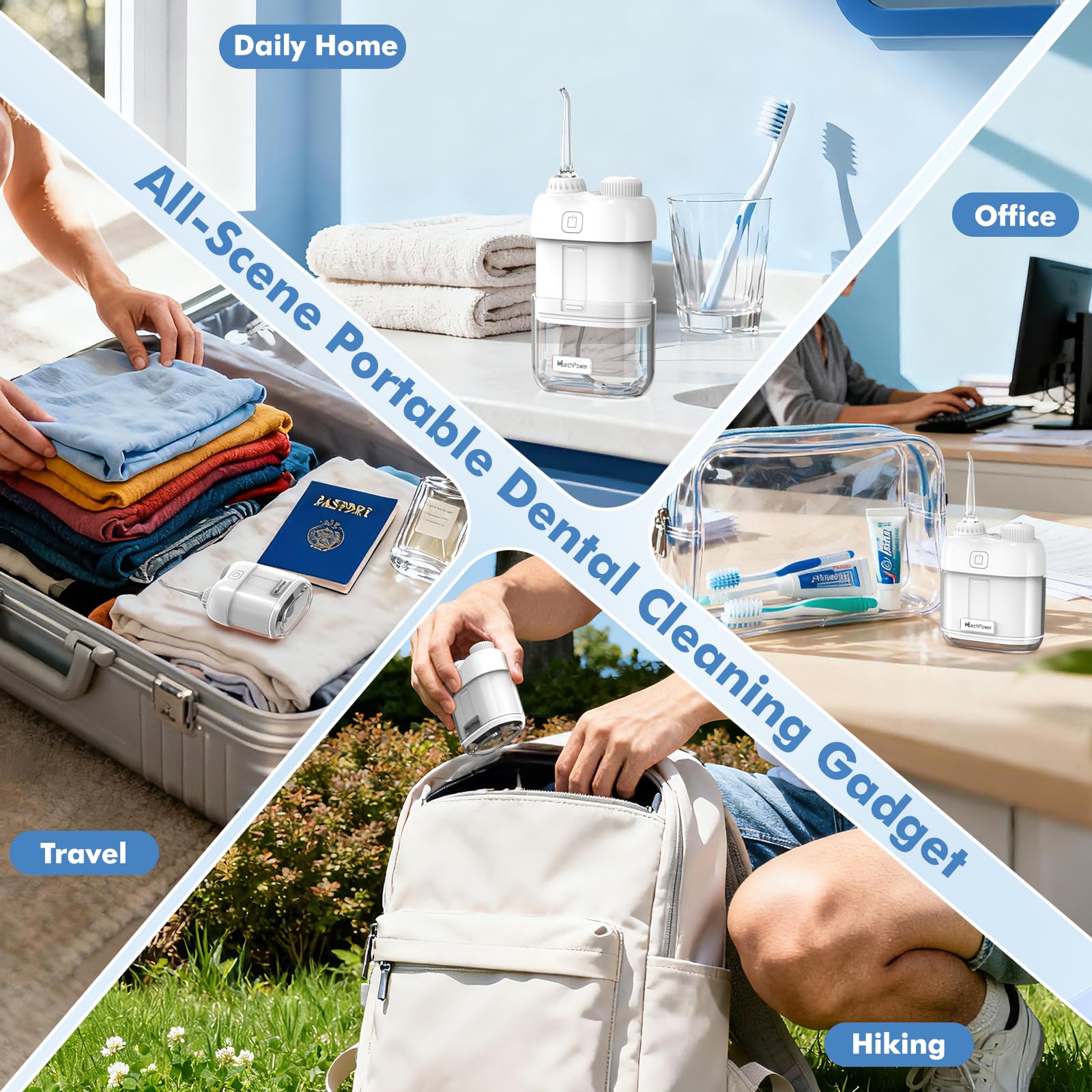Marchpower en un neceser de viaje, solución práctica para higiene oral