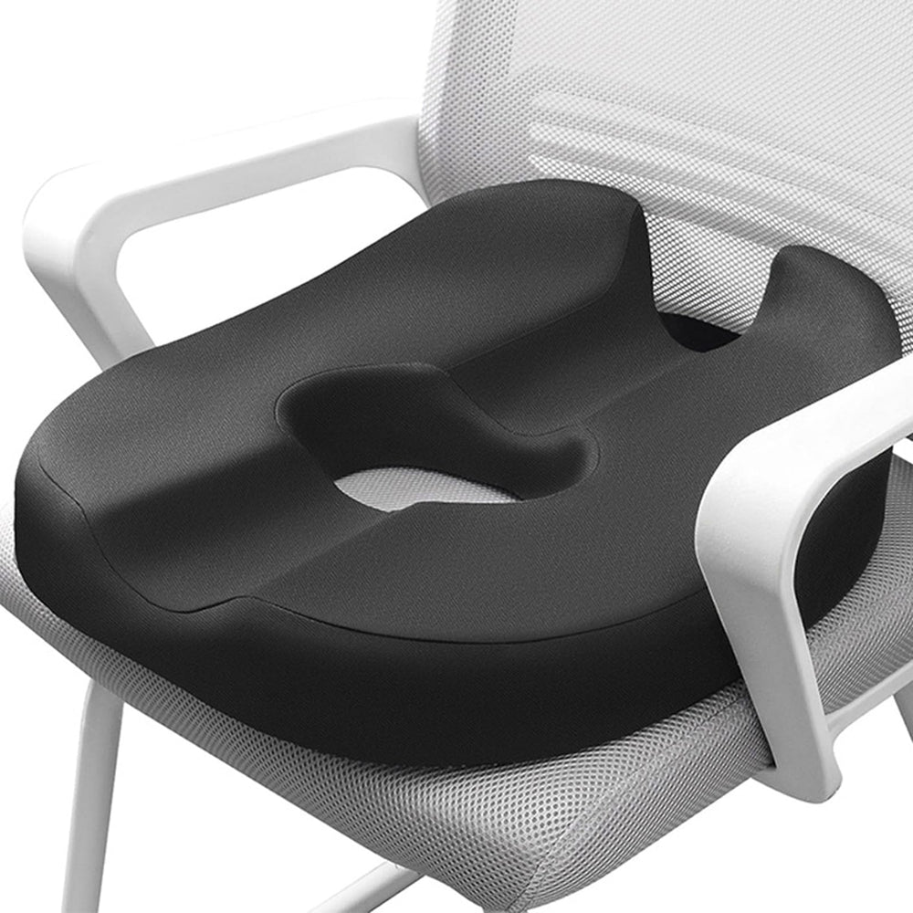 MargGona vista frontal del cojín mostrando forma donut y apoyo ergonómico