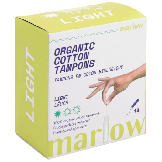 Marlow frente del paquete mostrando diseño y conteo, opción ligera y ecoamigable
