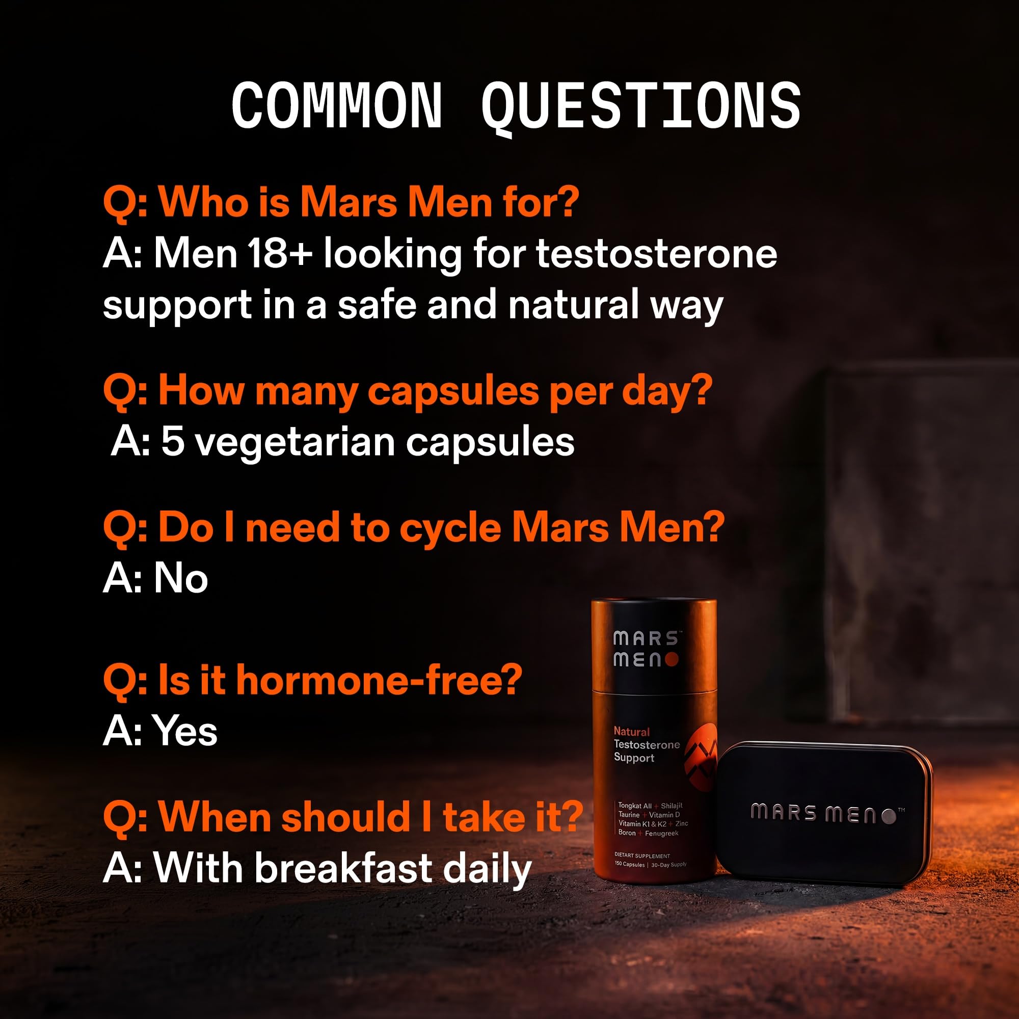 MARS MEN muestra de Tongkat Ali, fenogreco y shilajit como ingredientes naturales