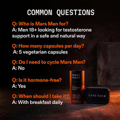 MARS MEN muestra de Tongkat Ali, fenogreco y shilajit como ingredientes naturales