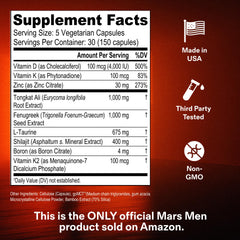 MARS MEN cápsula en mano para comparar tamaño y dosificación conveniente
