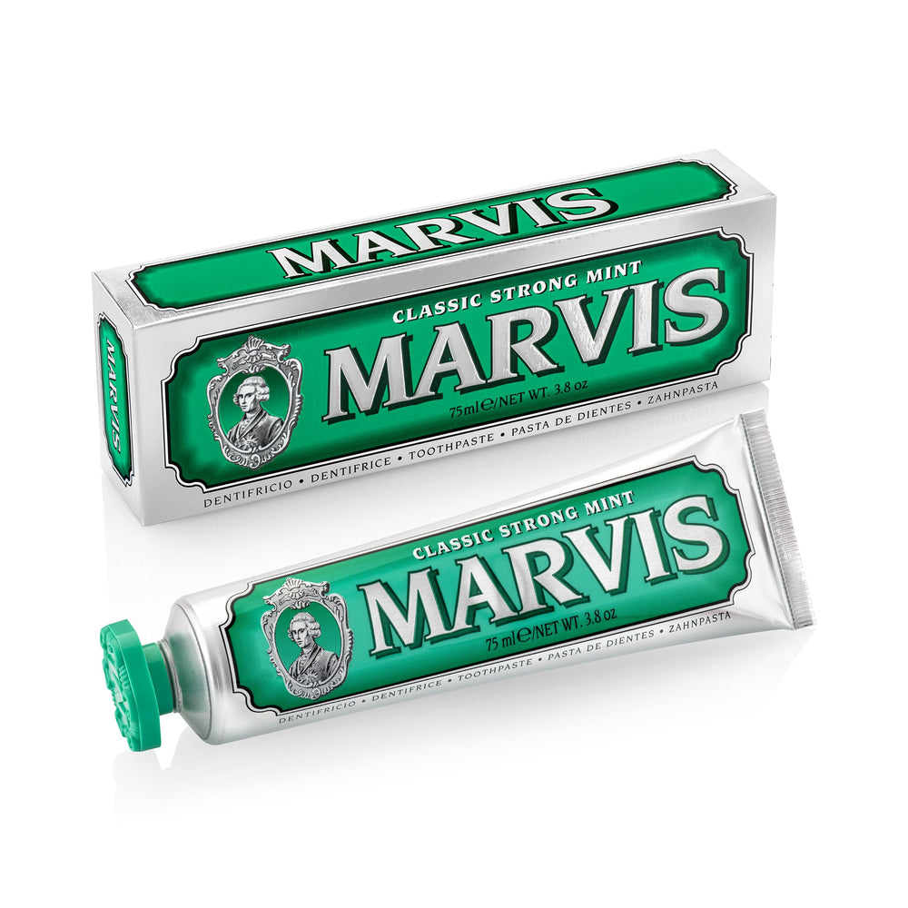 Marvis frente del envase mostrando lujo y frescura intensa