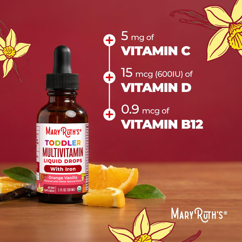 MaryRuth's caja mostrando sellos USDA Organic y Clean Label