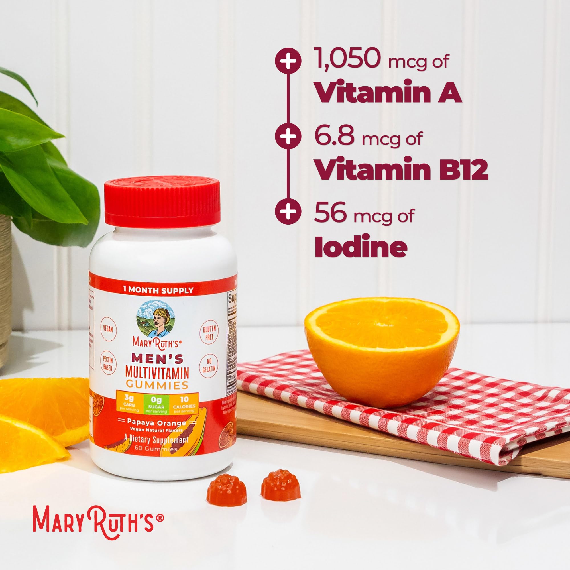 MARYRUTH'S etiquetas B Corp y Clean Label visibles, certificaciones de calidad