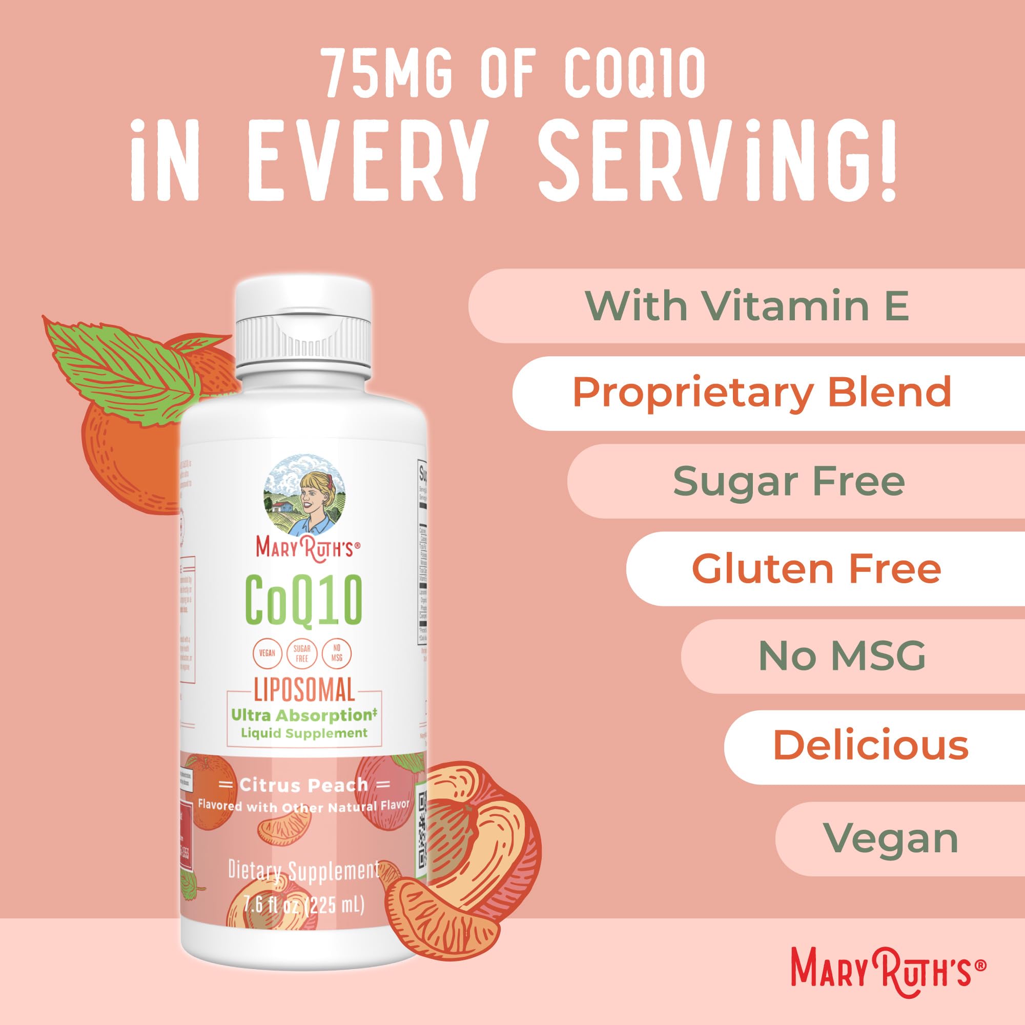 MARYRUTH'S aplicación del CoQ10 como topping en yogur o plato frío