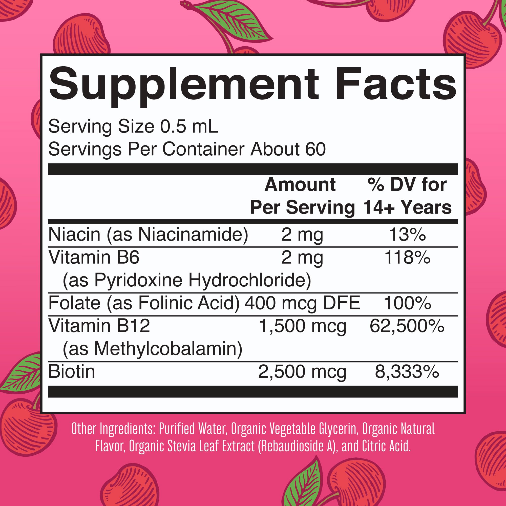 maryruths detalle de la etiqueta con lista de vitaminas B y beneficios