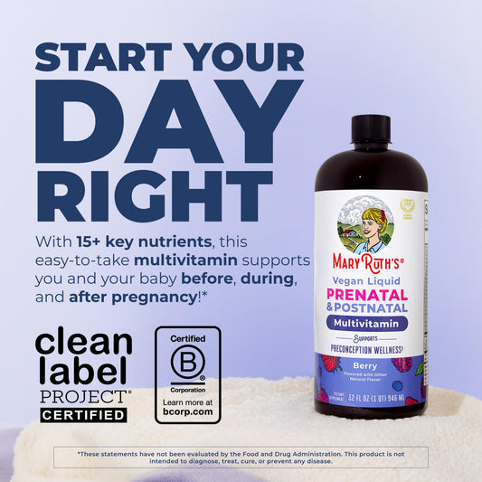 MARYRUTH'S etiqueta en primer plano con lista de nutrientes clara