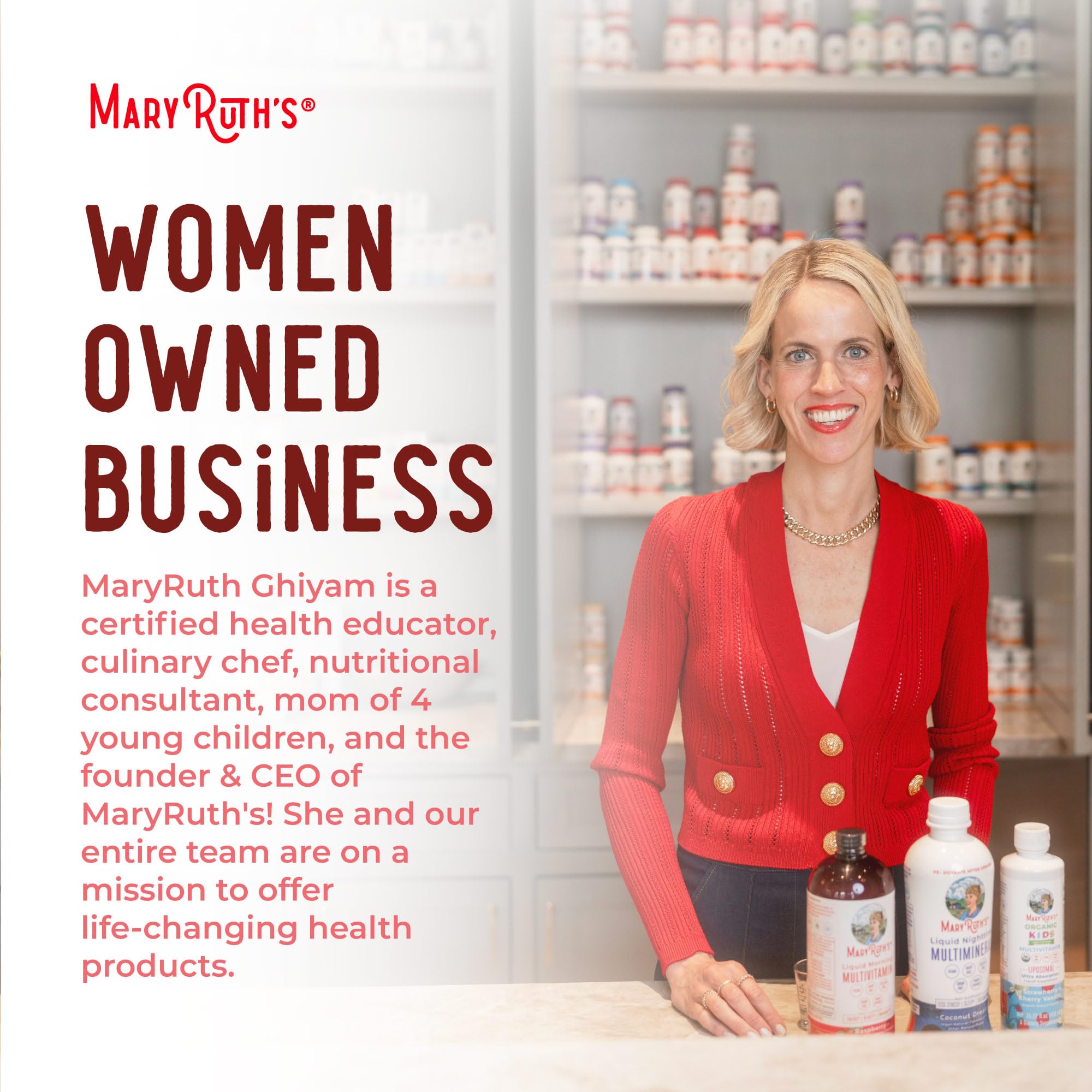 MaryRuth's empaque con sello Clean Label y certificaciones destacadas