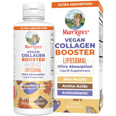 MARYRUTH'S envase frontal del Vegan Collagen Booster con beneficio de fácil identificación