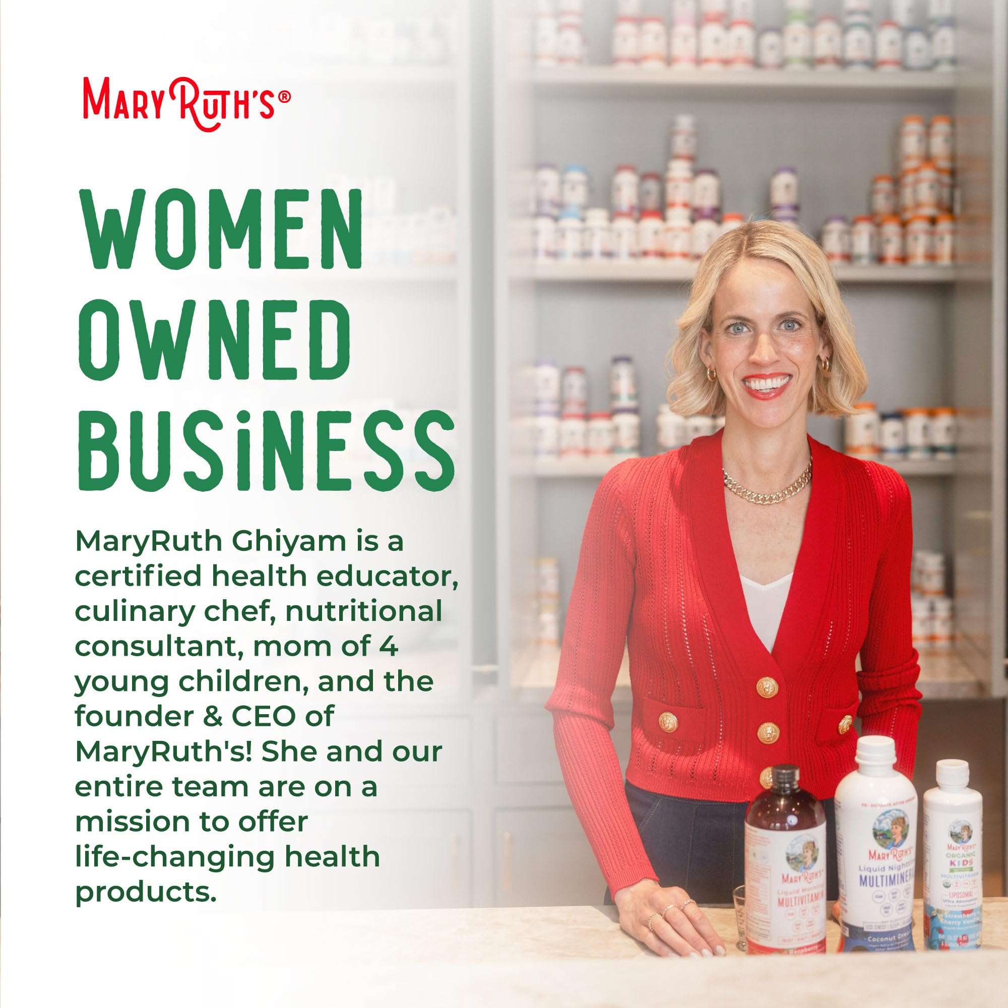 MaryRuth's estilo de vida con producto en cocina saludable y ordenada