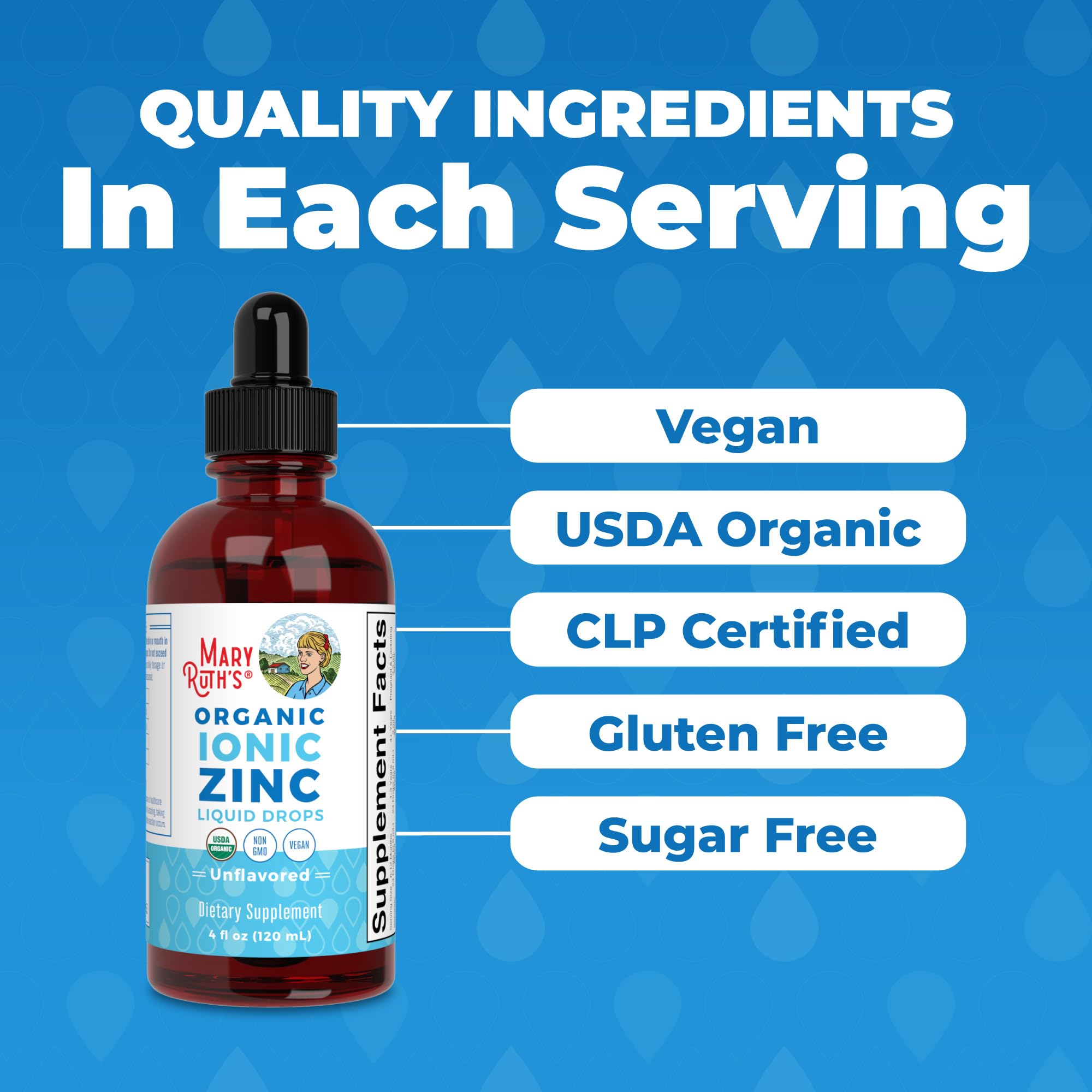 MARYRUTH'S etiqueta con certificaciones USDA Organic y Clean Label Project