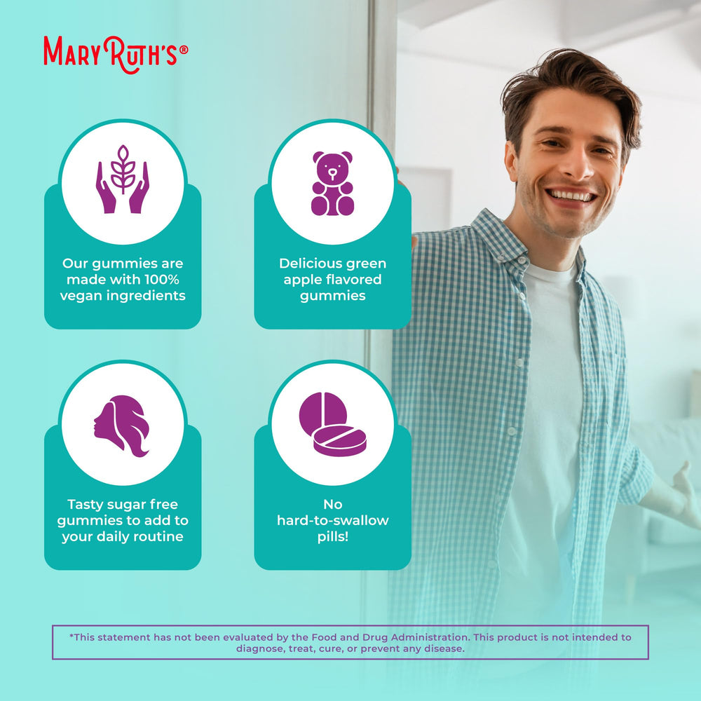 MARYRUTH'S etiqueta con sellos de certificación, confianza en calidad