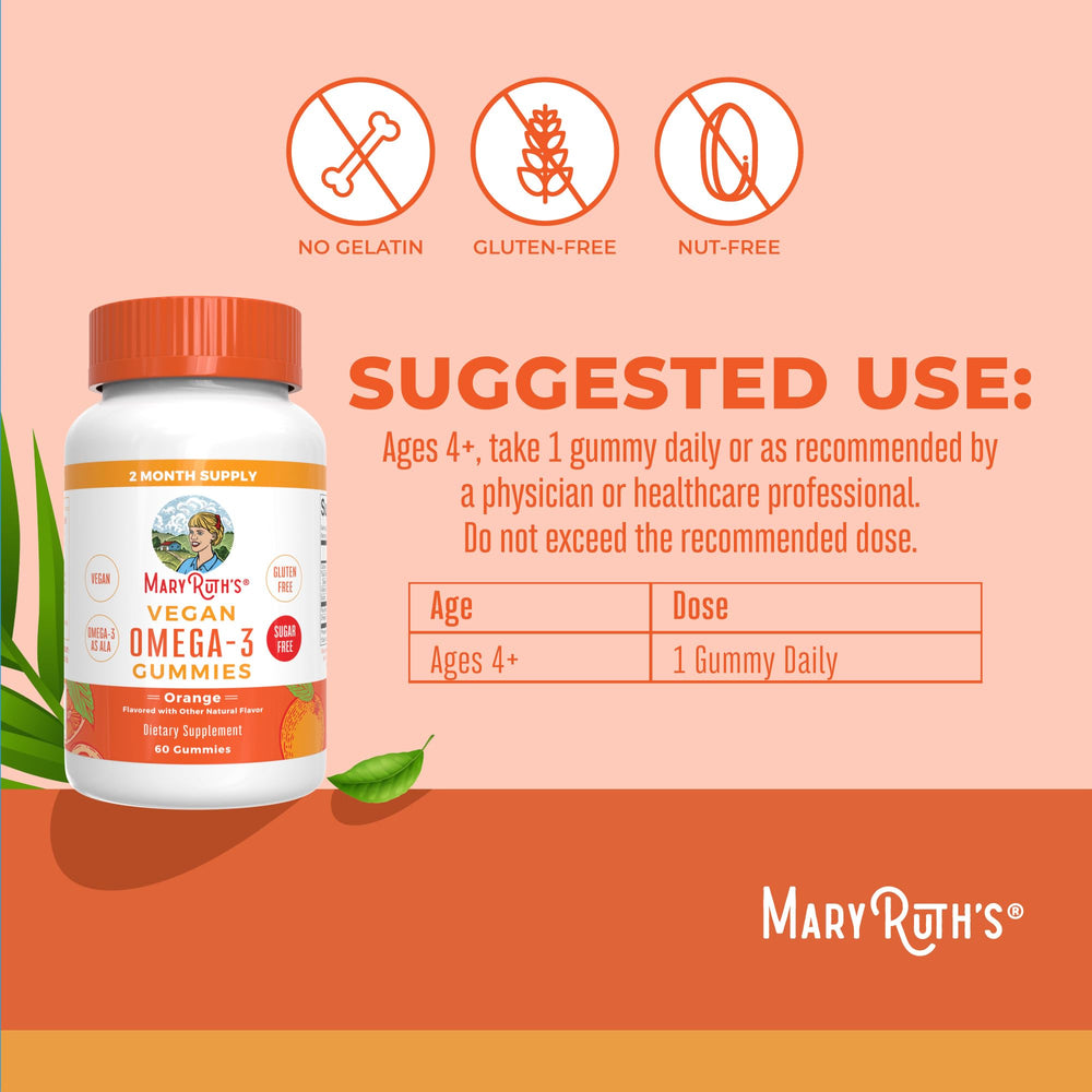 MARYRUTH'S etiqueta con información nutricional y origen vegetal claro