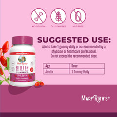 MARYRUTH'S etiqueta de ingredientes con vitaminas B y zinc claras