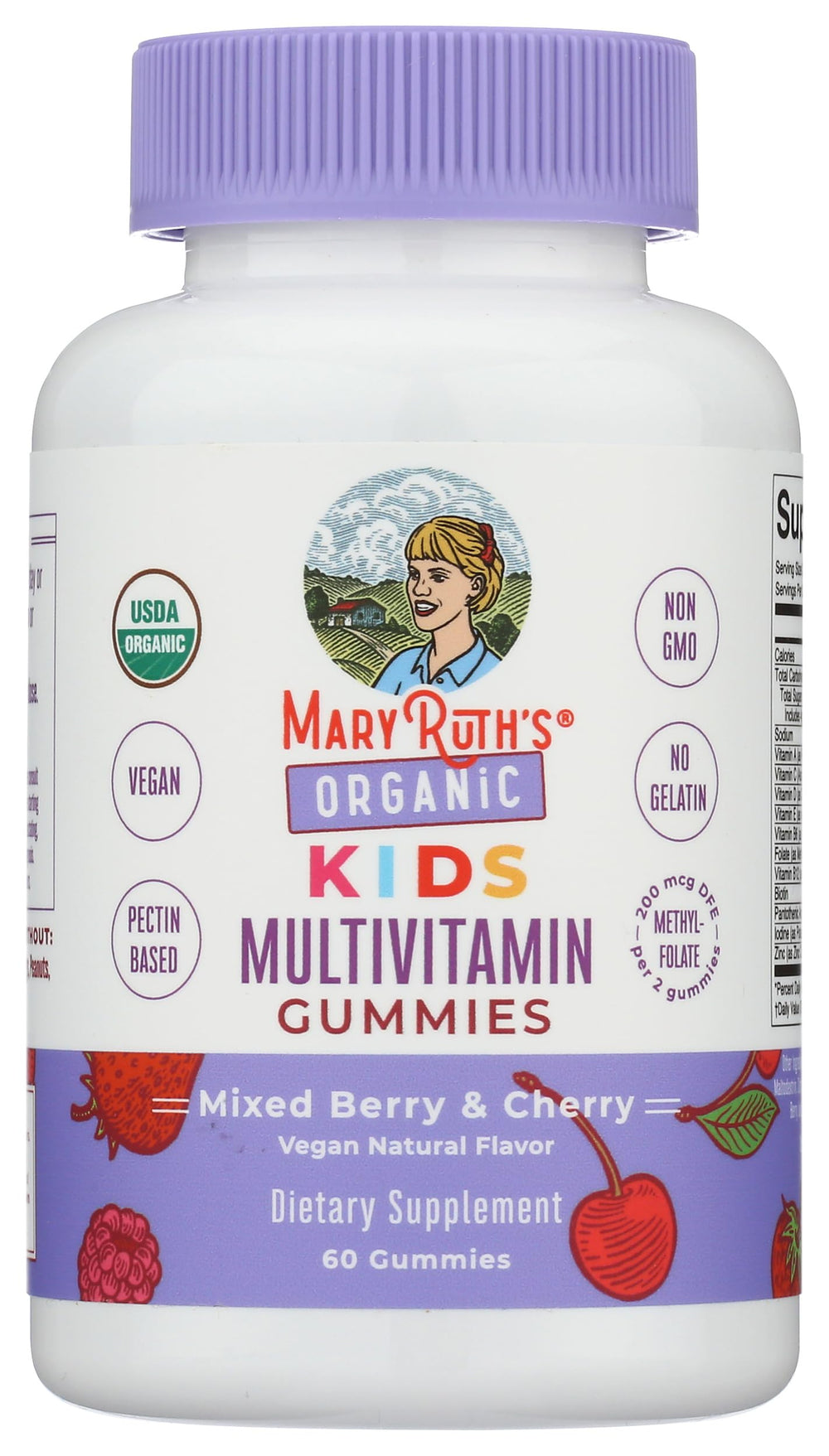 MARYRUTH'S etiqueta de ingredientes, lista de vitaminas y minerales clave