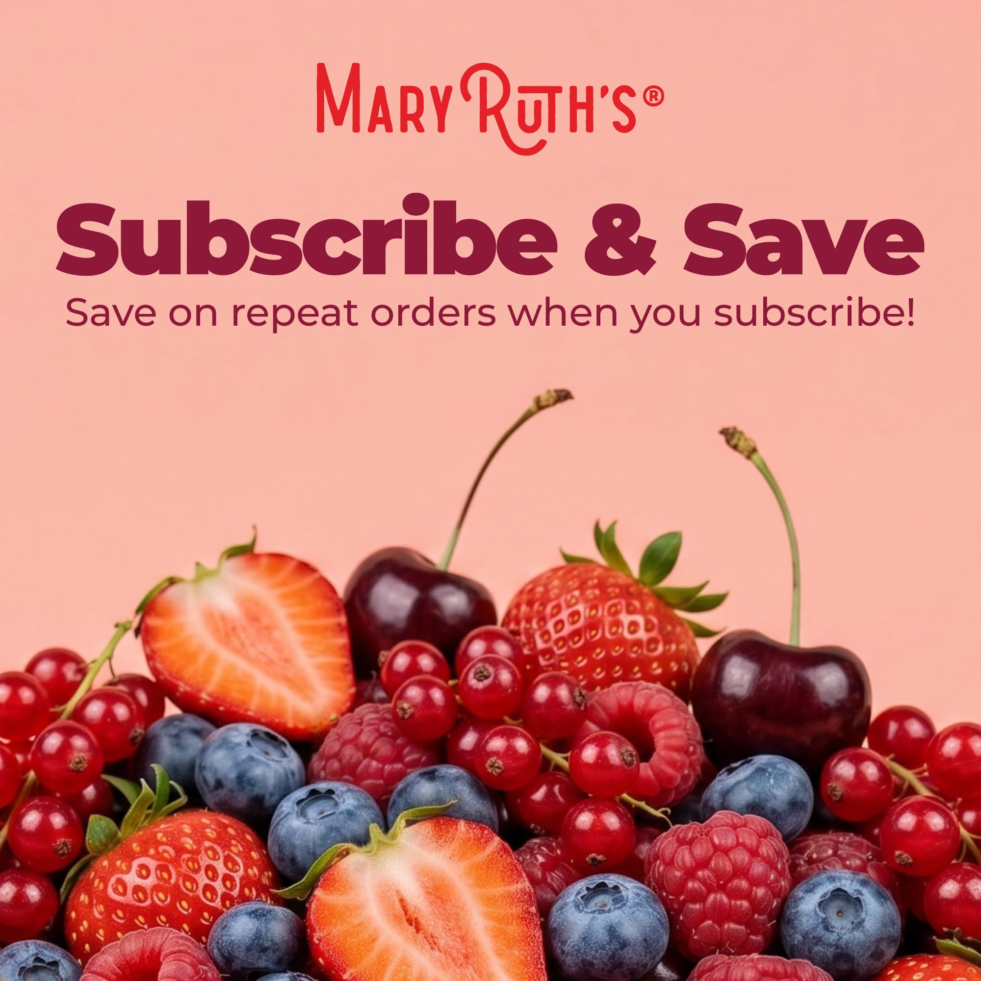 MARYRUTH'S etiqueta nutricional en primer plano para verificar dosis y componentes