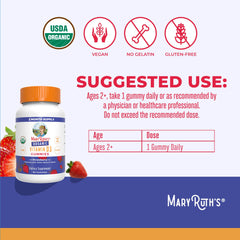 MARYRUTH'S etiqueta nutricional legible con información de 1000 IU