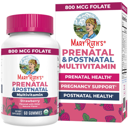 MARYRUTH'S frasco frontal mostrando gominolas y beneficios