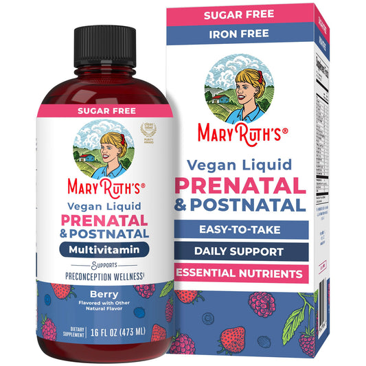 MARYRUTH'S botella frontal mostrando diseño y beneficio de fácil uso