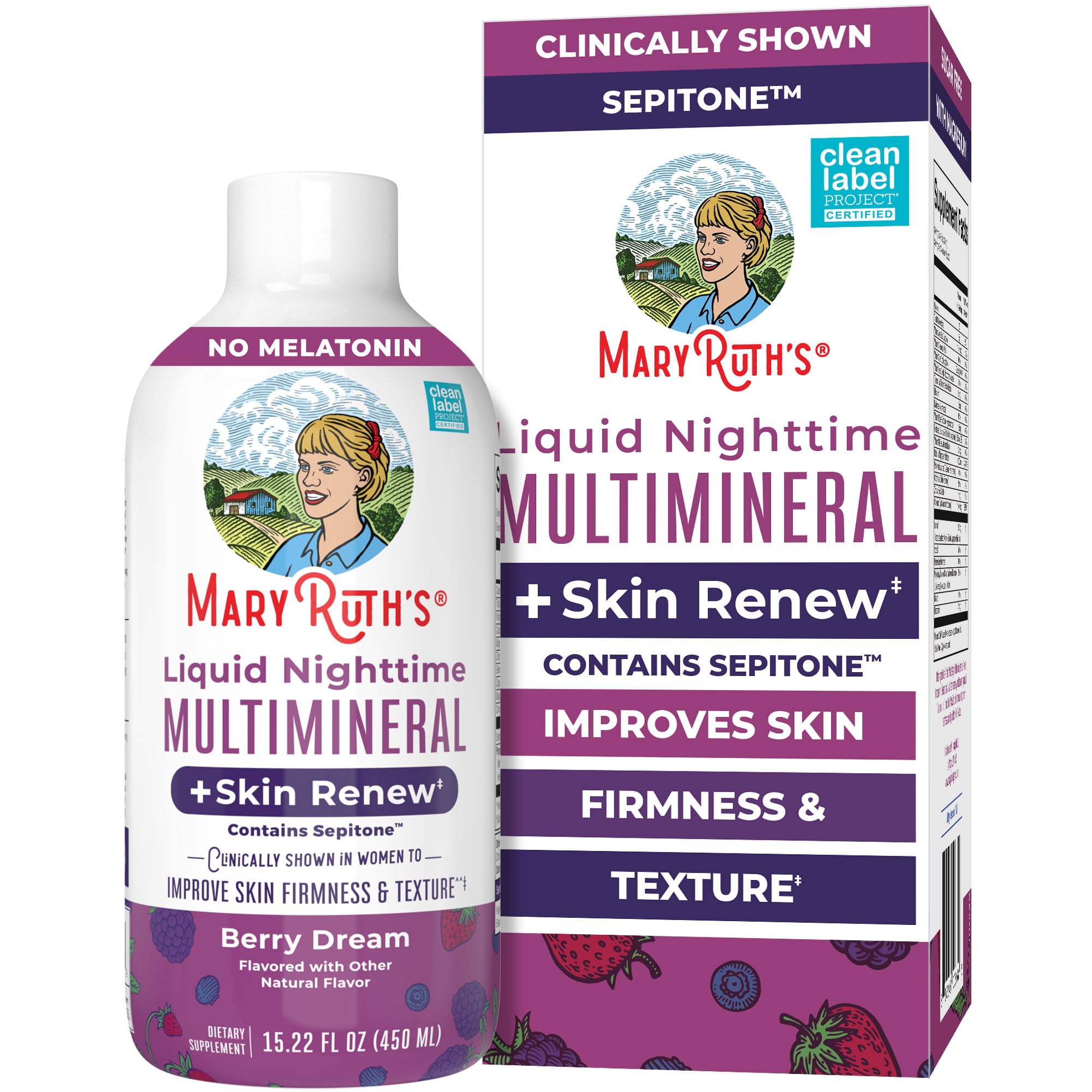 MARYRUTH'S botella frontal nocturna, presentación clara y confianza