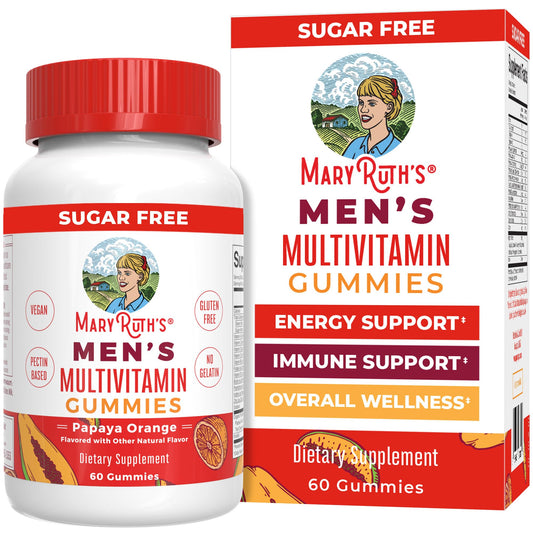 MARYRUTH'S envase frontal gomitas multivitamínicas, muestra clara y confianza