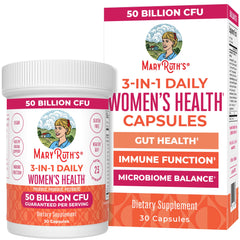 MARYRUTH'S envase frontal mostrando suplemento 3‑in‑1, claridad en beneficios