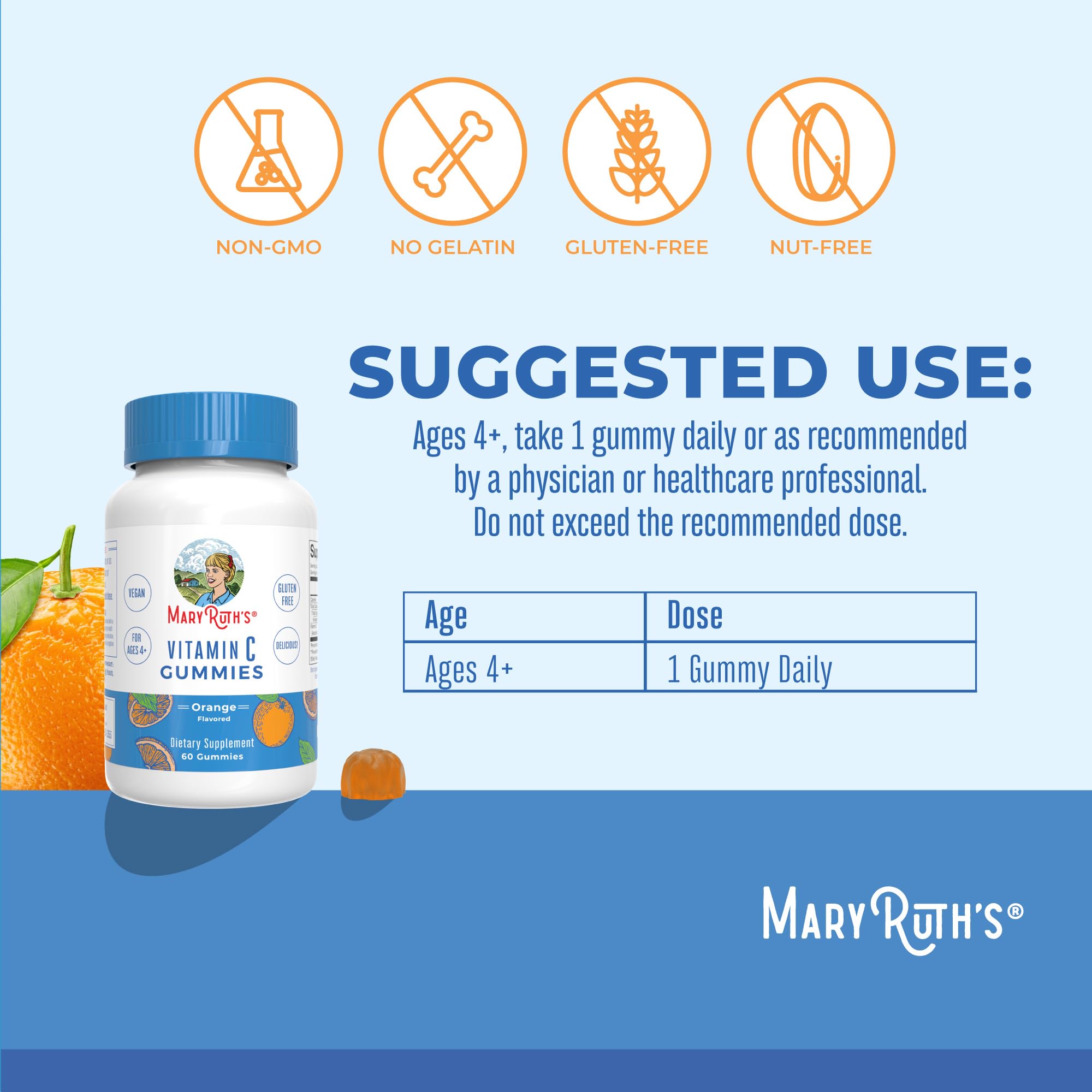 MARYRUTH'S gomita en mano para comparar tamaño y dosificación cómoda